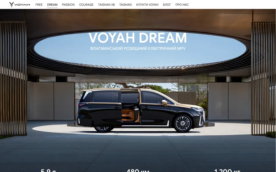 Voyah Украина — экран 3
